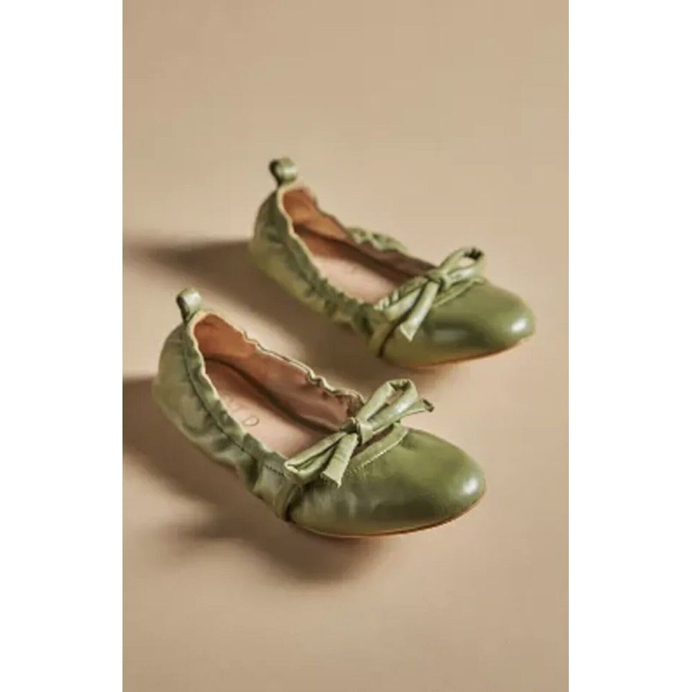 Silent D Bow Ballet Flats Bella In Moss Color Size 35 Leather